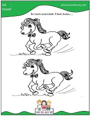 okul öncesi İki Resim Arasındaki Farkı Bul